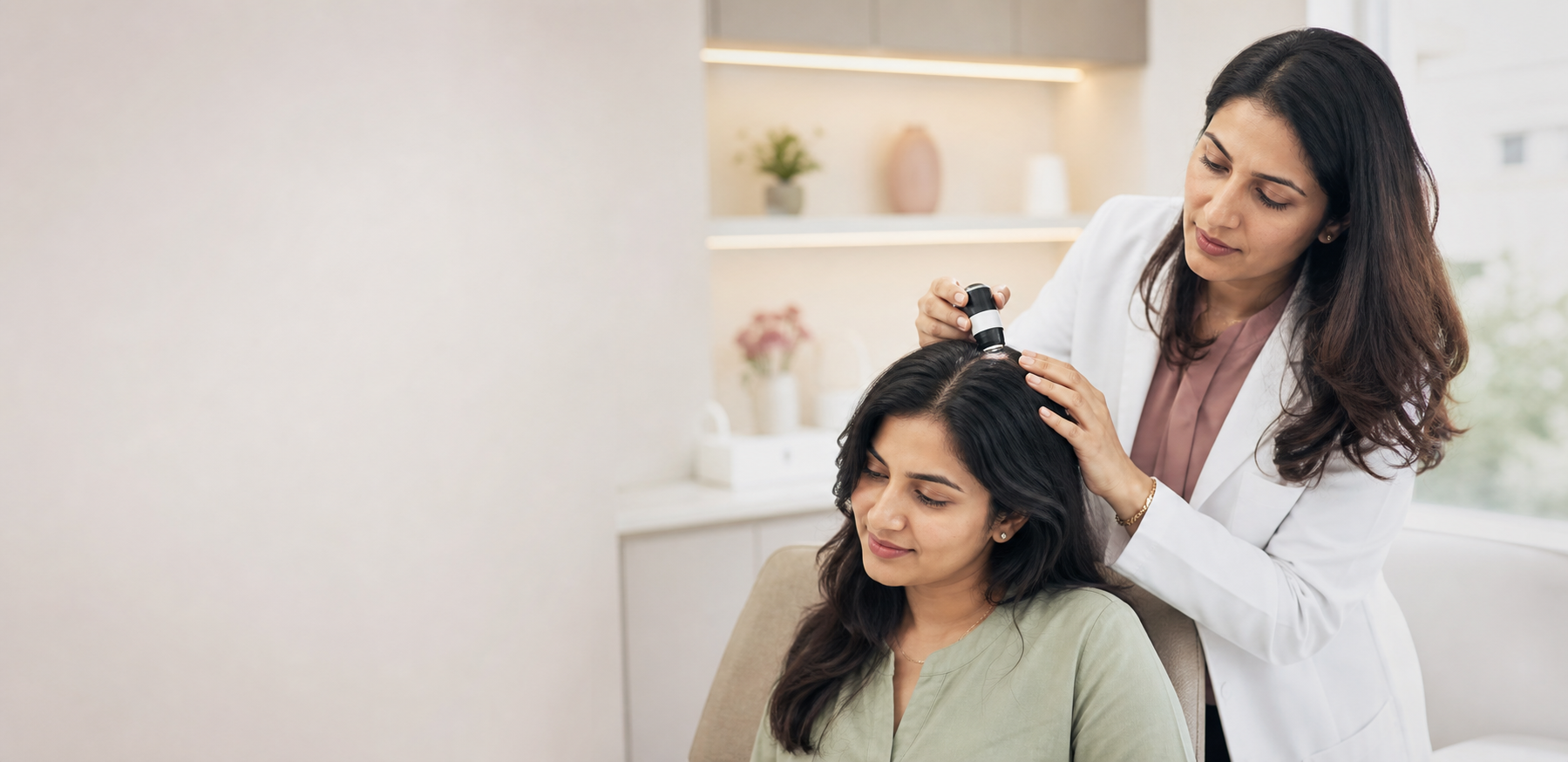 Dermatologist-led hair and scalp assessment for an Indian woman